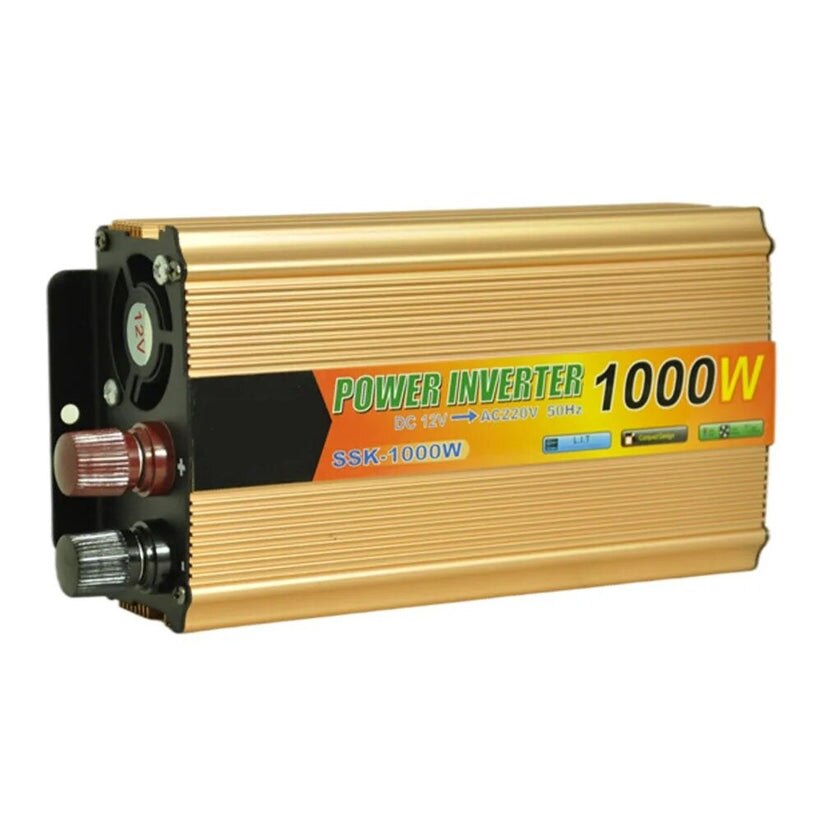 Инвертор, 12V, 1000W, синусоида, преносим, алуминиева сплав, жълт - eMAG.bg
