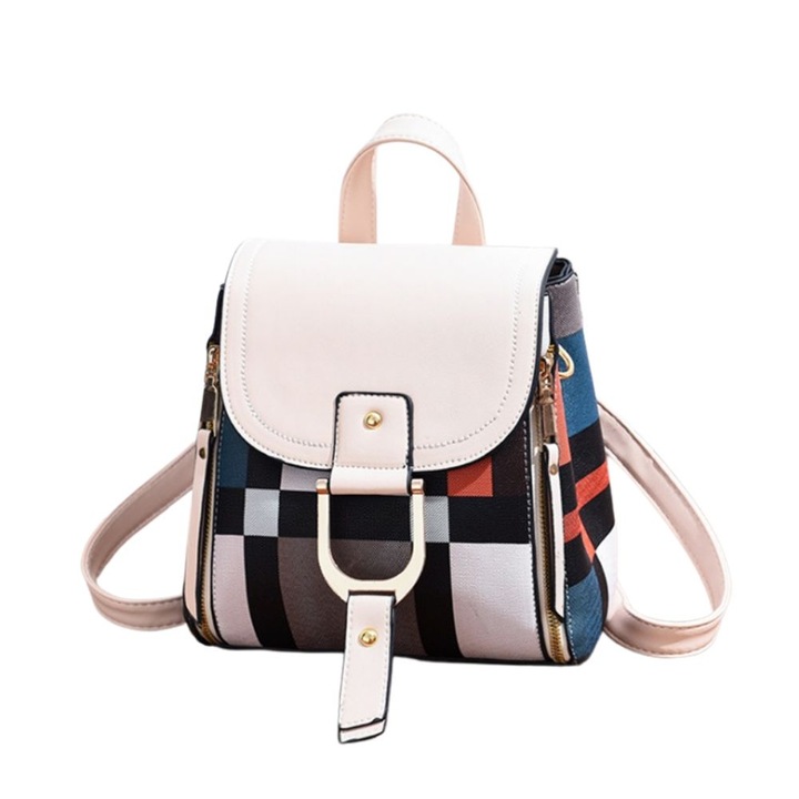 Дамска раница Oxford, Бежова-Многоцветна