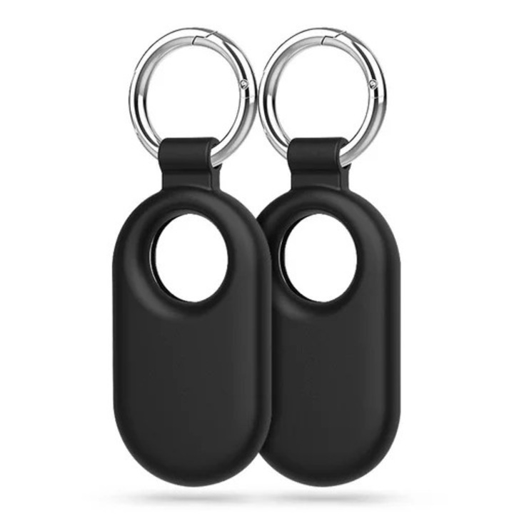 Samsung Galaxy Smarttag2 pánt - kulcstartó - fekete szilikon (2db)