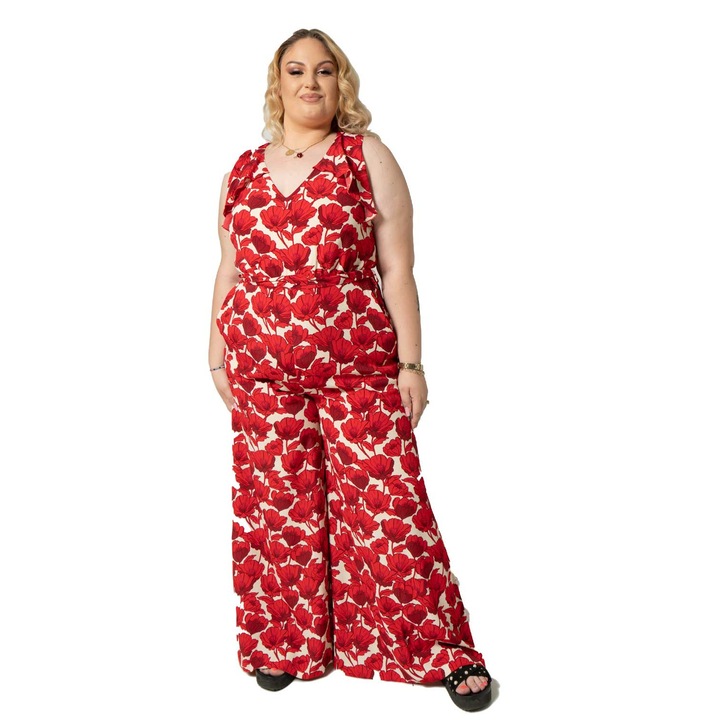 Lo Spaccio Marlena jumpsuit piros mintával, Piros