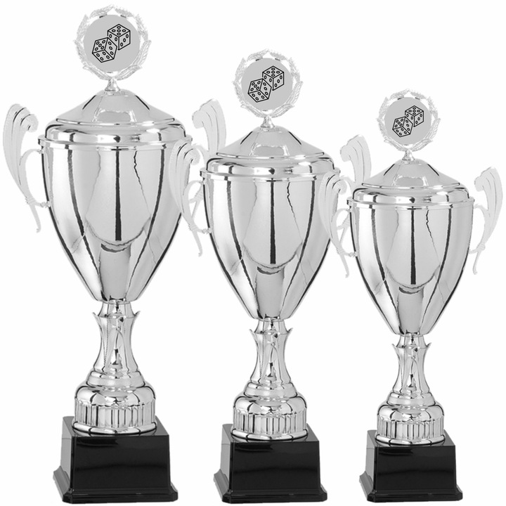 Set 3 Cupe Table cu Capac, Metal, Plastic, 58, 53, 50 cm