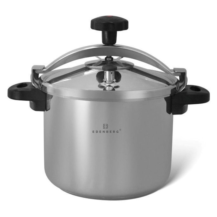 Oala sub presiune 5L din otel inoxidabil 18/8 cu 2 capace pentru toate plitele si sistem usor de deschidere-inchidere Edenberg EB 5731