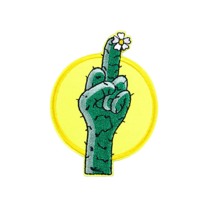 Petic textil brodat Cactusul obscen 8x6 cm