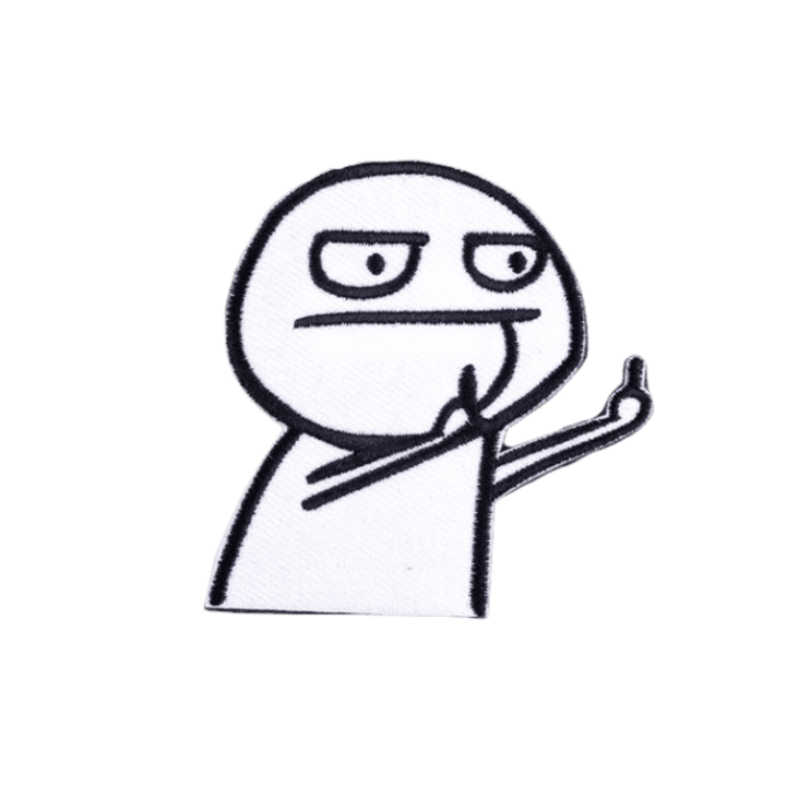 Petic textil brodat Meme obscen 6.9x6.7 cm