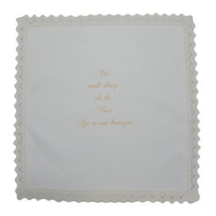 Batista personalizata pentru botez Minijunior MJ2411CR, Crem