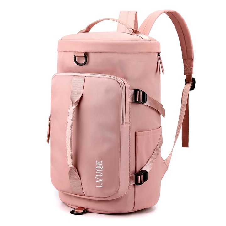 Дамска спортна чанта DAMAIU, фитнес, пътна, отделение за обувки, водоустойчива, розова