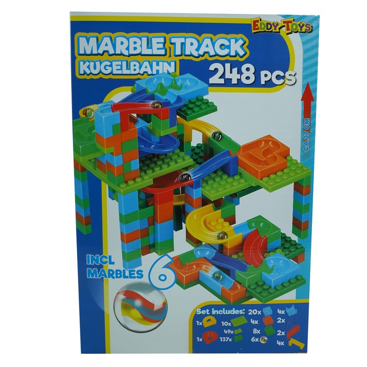 Építési készlet labdákkal, 248 db, Eddy Toys, 66879