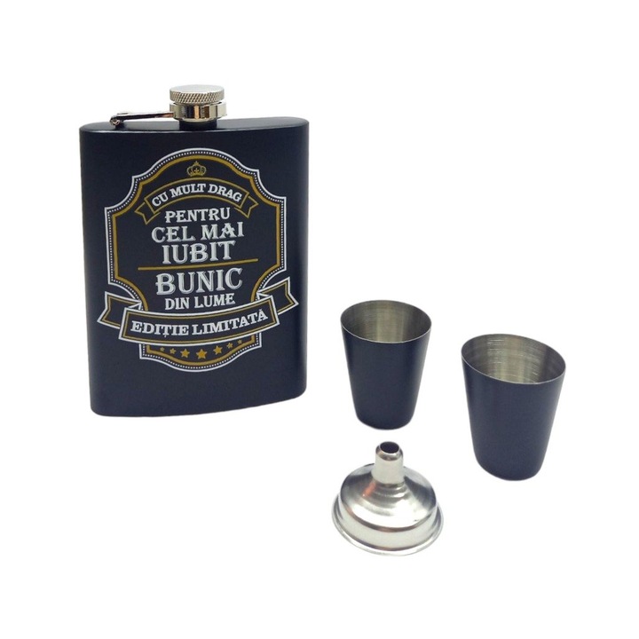 Set plosca "Pentru cel mai iubit bunic din lume", 235 ml