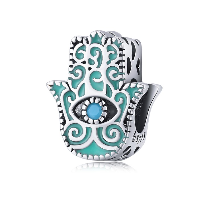 Pandantiv argint mana lui Fatima si ochi de deochi, BeSpecial, PZT0360