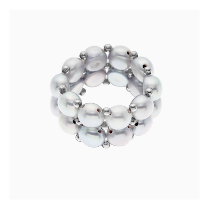 Inel cu perle naturale, 3 - 4 mm, calitate AA+, dimensiune ajustabila 48-64