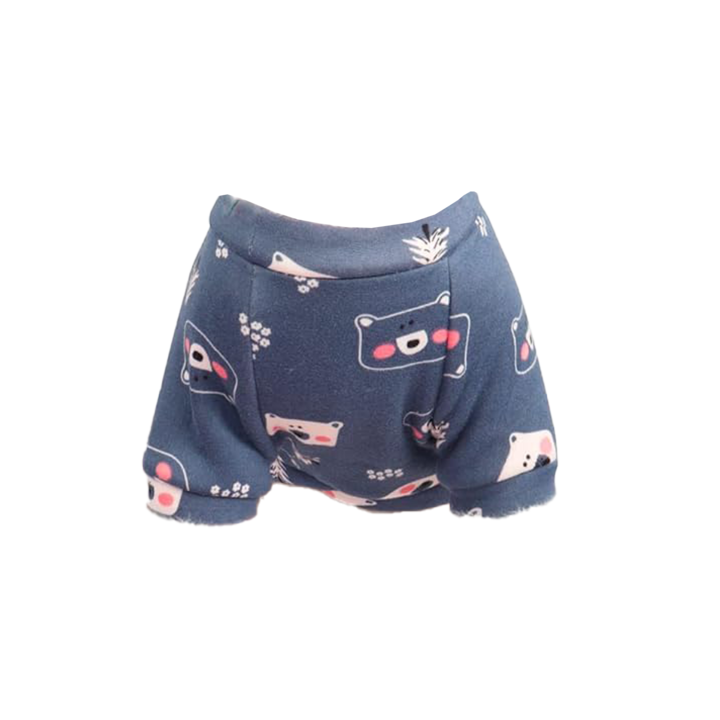 Tricou de iarna pentru catei, marimea M, YAODHAOD, gri inchis cu ursuleti