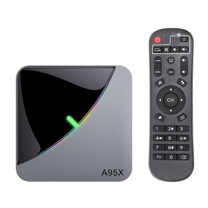 Smart TV Box Mini PC Techstar® A95X F3 Air, RGB, Android 9, 4GB + 32GB ROM, 8K Bluetooth, WiFi 5G, RJ45, Negru