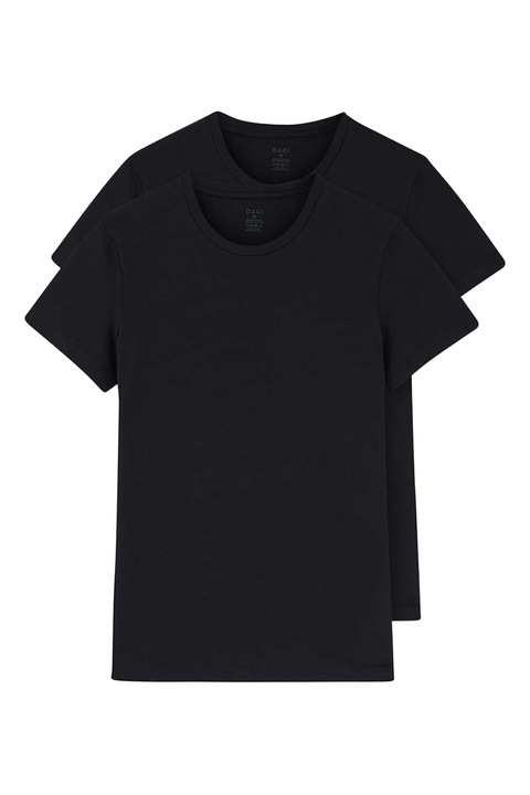 DAGI, Set de tricouri de casa din amestec de bumbac - 2 piese, Negru