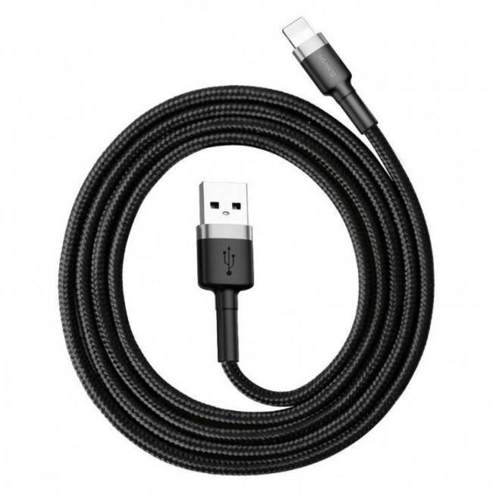 Cablu de date telefon, Baseus, USB-A la Lightning, 10 0cm, Negru