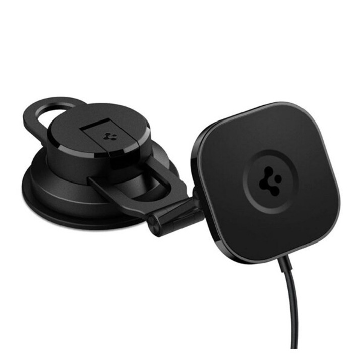 Spigen its35w-3 autós tartó, műszerfalra, szélvédőre, öntapadó, 10w, wireless, magsafe, fekete