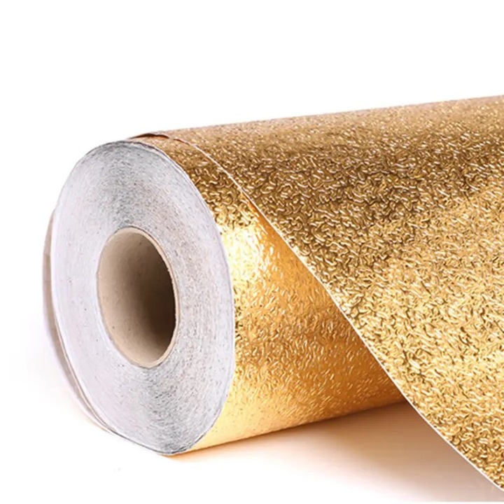 Folie cu aspect de Cpoaja de Portocala Auriu pentru protectie multisuprafete 40X 200cm - Enz Shop