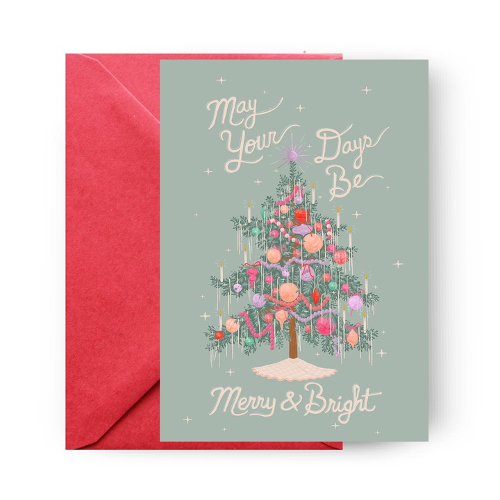 Felicitare de Craciun, Genette's ideas, May Your Days Be Merry & Bright, 155x110 mm