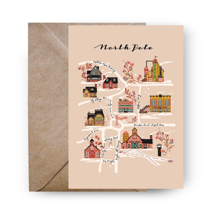 Felicitare de Craciun, Genette's ideas, Christmas North Pole, 155x110 mm