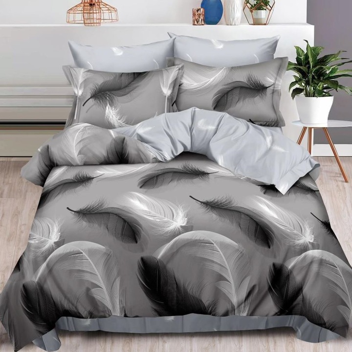 Dupla ágyneműgarnitúra, 6 részes, szatén pamut, 220 x 230 cm, tarka, Casa de Vis, R60-458