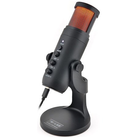 Microfon Profesional G-LAB K-Mic NATRIUM, Gaming, Podcast, Streaming, Recording, Youtube, USB, PC, PS4, PS5, RGB Audio