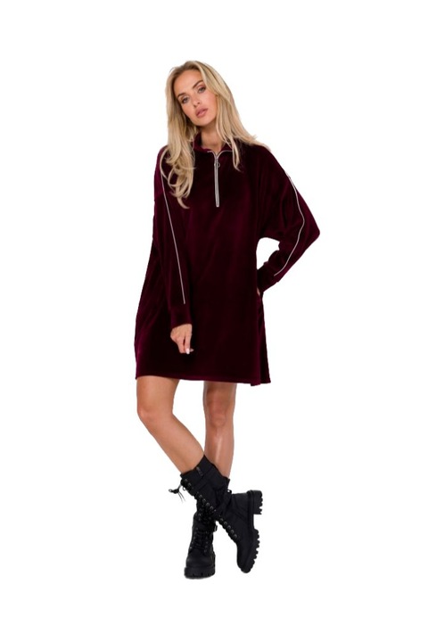 Rochie dama asimetrica, Made of Emotion, Satou, Visiniu