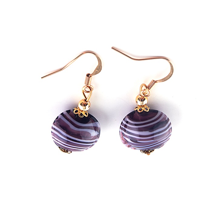 Cercei ZEBRA lila inchis