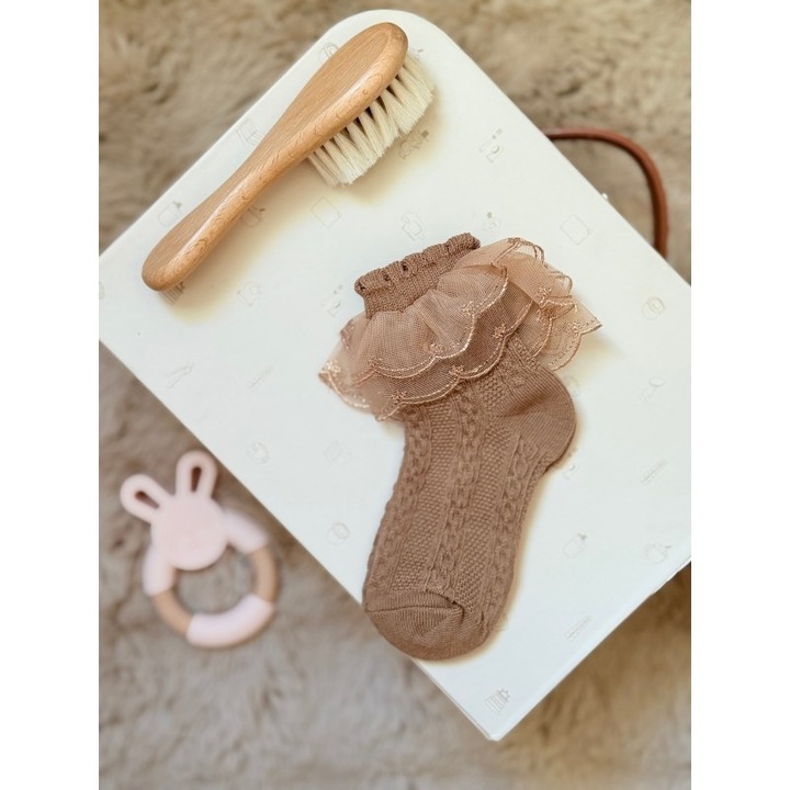 Sosete cu Danteza pentru Fetite, Maro, MIXBO