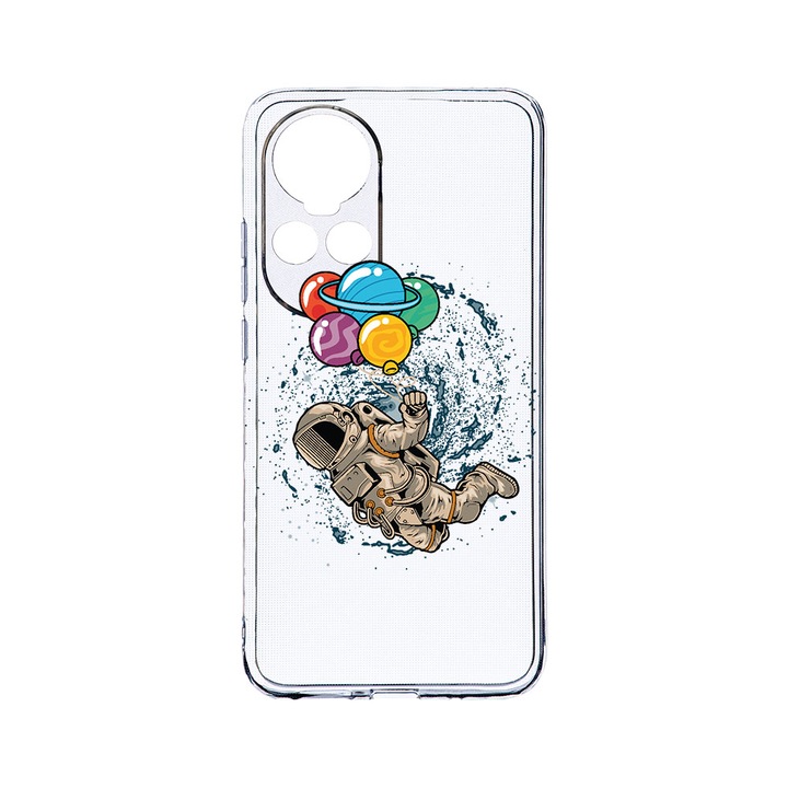 Силиконов калъф BestCase за OPPO Reno 10 Pro 5G, Happy Astronaut, Camera Protection, Clear Silicon 2MM, Transparent T 773