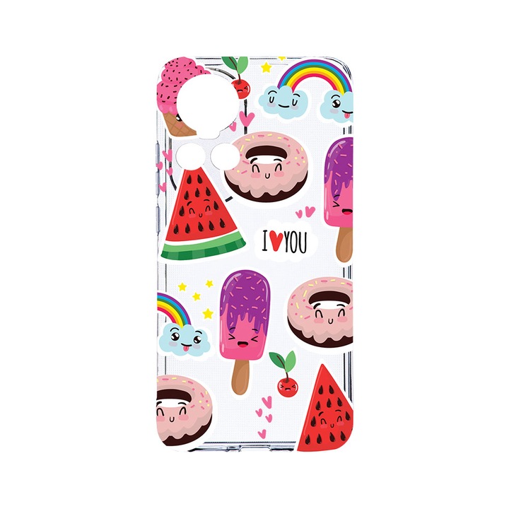 Силиконов калъф BestCase за OPPO Reno 10 Pro 5G, Summer Feeling, Camera Protection, Clear Silicon 2MM, Transparent T 87