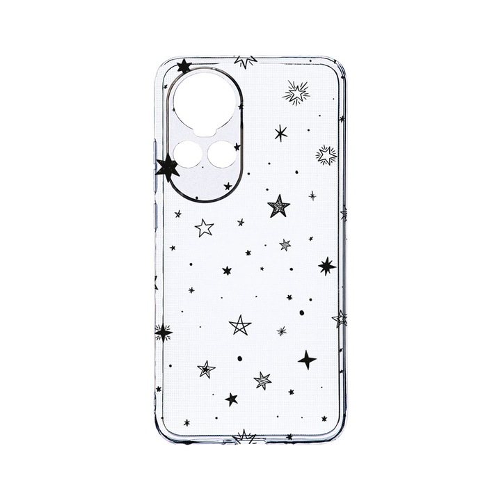 Силиконов калъф BestCase за OPPO Reno 10 Pro 5G, Stars, Camera Protection, Clear Silicon 2MM, Transparent T 143