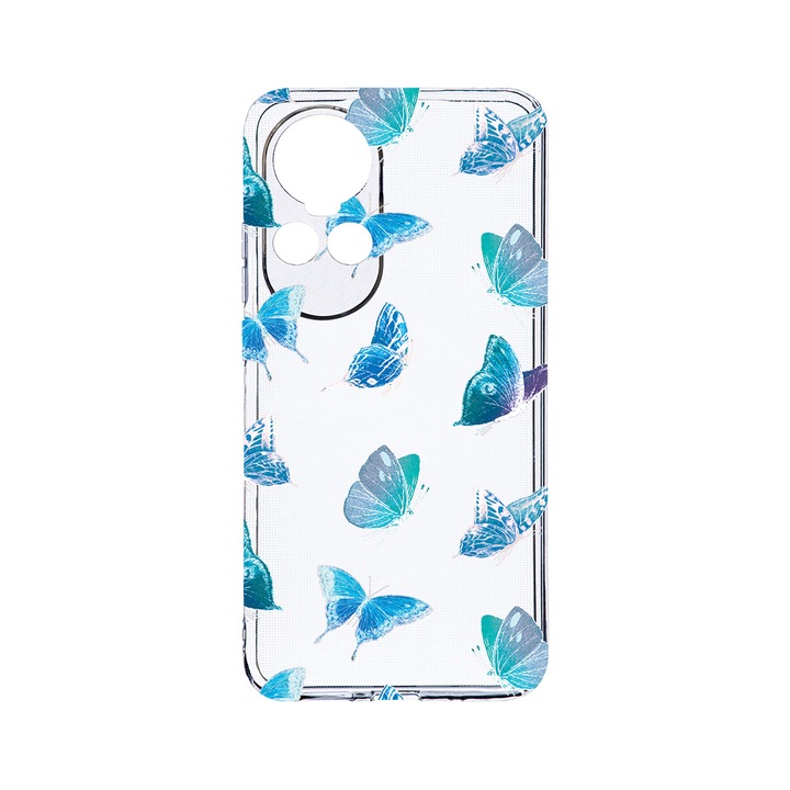 Силиконов калъф BestCase за OPPO Reno 10 Pro 5G, Butterfly Pattern, Camera Protection, Clear Silicon 2MM, Transparent T 1012