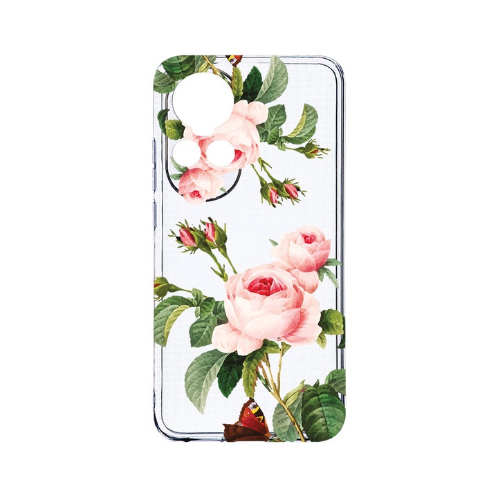 Силиконов калъф BestCase за OPPO Reno 10 Pro 5G, Rose, Camera Protection, Clear Silicon 2MM, Transparent T 172