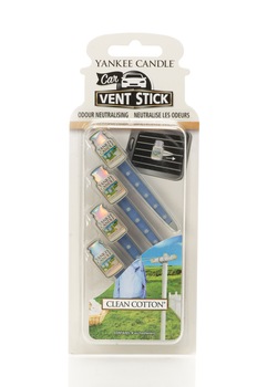 Yankee Candle Set de cleme dezodorizante de masina Clean Cotton™ - 4 bucati Yankee Candle Set de cleme dezodorizante de masina Clean Cotton™ - 4 bucati