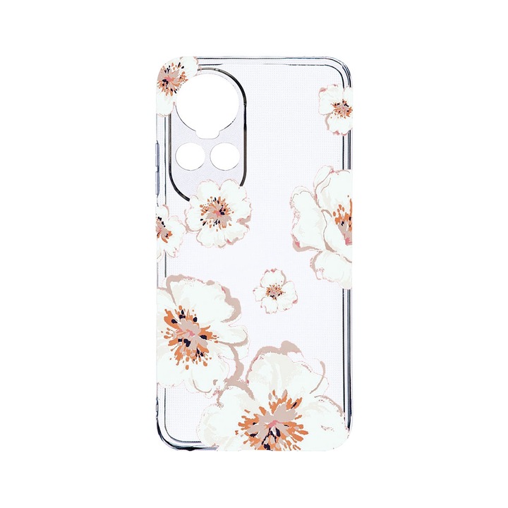 Силиконов калъф BestCase за OPPO Reno 10 Pro 5G, Pastel Colors - Flowers, Camera Protection, Clear Silicon 2MM, Transparent T 499