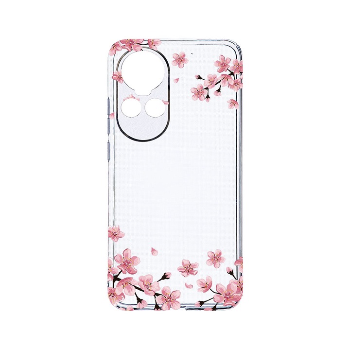 Силиконов калъф BestCase за OPPO Reno 10 Pro 5G, Pastel colors - flowers, Camera Protection, Clear Silicon 2MM, Transparent T 694