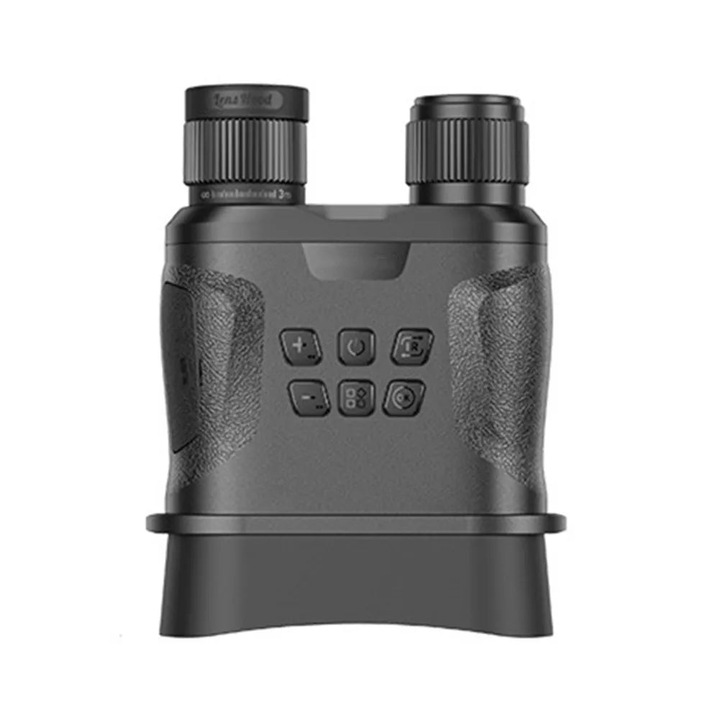 Бинокъл, нощно виждане, 12x, пластмаса, 5 предавки, цифров, FMC, черен