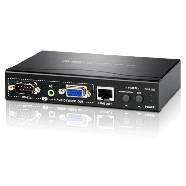 ATEN VB552 VGA/Audio/RS-232 Cat 5 Repeater with Dual Output (1600x1200@150m), 177470, Hálózati eszközök