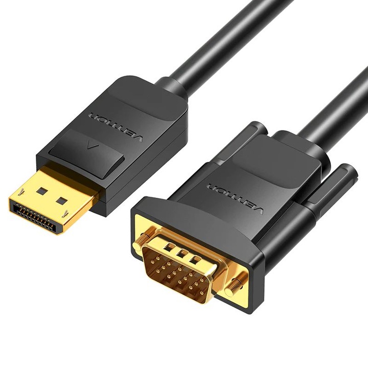 Кабел Vention Displayport към VGA, FullHD, 1,5 м, черен