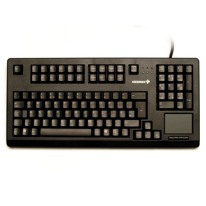 Компактна жична клавиатура CHERRY G80-11900, с touchpad, черна