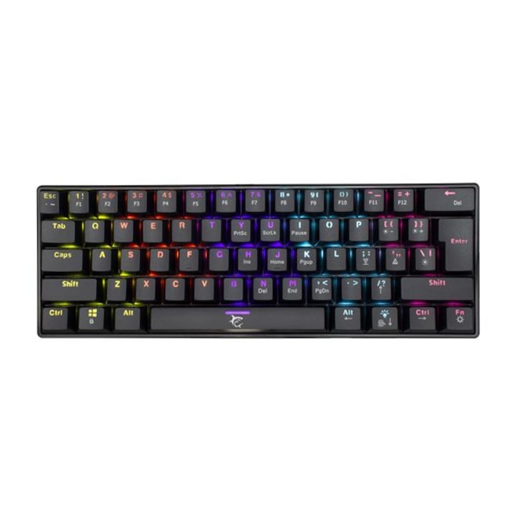 Tastatura gaming, White Shark GK-2022B Shinobi, RGB, USB, Negru