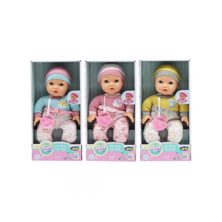 Luna 8586101 Dream Collection: Maggie baba háromféle változatban cumival 30cm