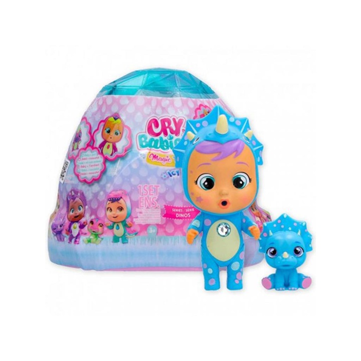 Кукла, IMC играчки, пластмаса, Cry Babies: Magic Tears Icy World, с дино домашен любимец, многоцветна