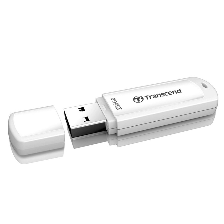 USB памет, Transcend, 256 GB, бяла
