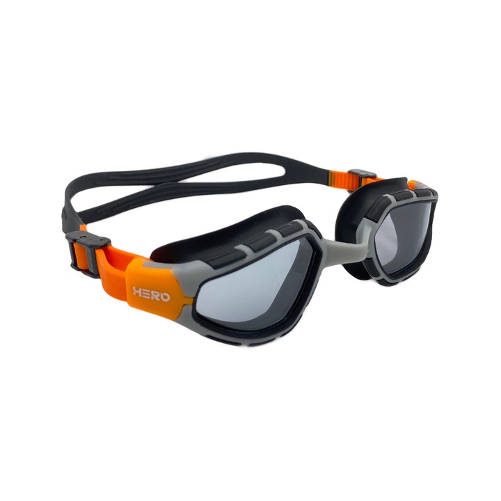 Очила за плуване за възрастни HERO Fit Senior, Оранжев, Сив