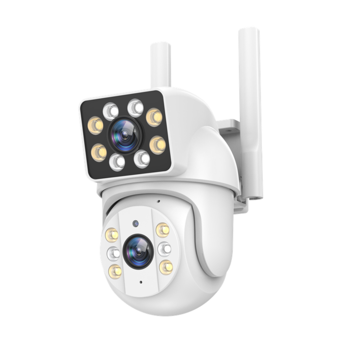 Camera Supraveghere Video Exterior WiFi 8MP UltraHD 4K, Dual-Lens cu Zoom, Full Color Night Vision 30m, Audio Bidirectional, Auto Tracking, Alarma Luminoasa si Sonora, Slot Card, Control Telefon/PC