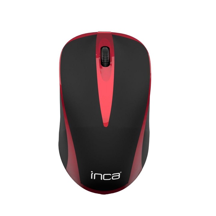 Mouse fara fir, Inca, 2.4 GHz, Optic, 1600 dpi, Negru/Rosu