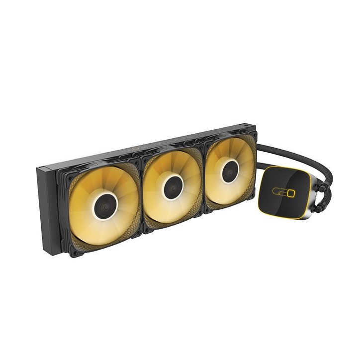 Ventilator PC Geometric Future Eskimo Junior Neon 36, RGB, 3x12cm, negru
