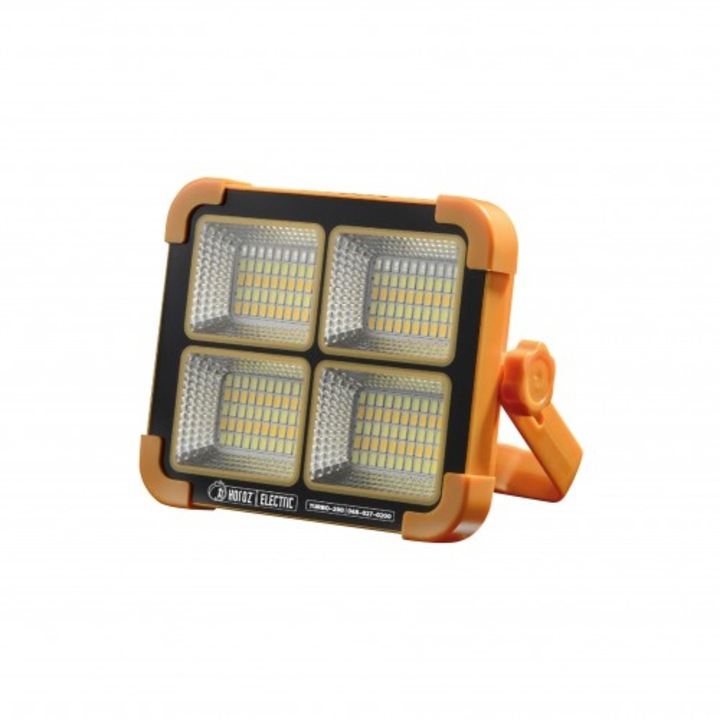 Proiector solar portabil Horoz 200W, 1466 lm, IP44, incarcare solara sau de la retea, 4 moduri de iluminat