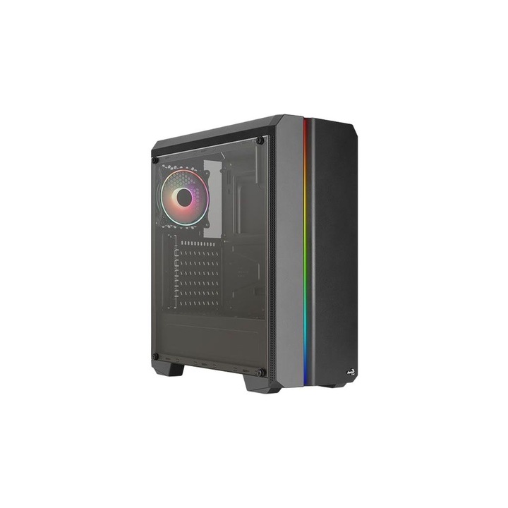 Кутия, Aerocool, RGB, Средна кула, 180x440x385 mm, Черен