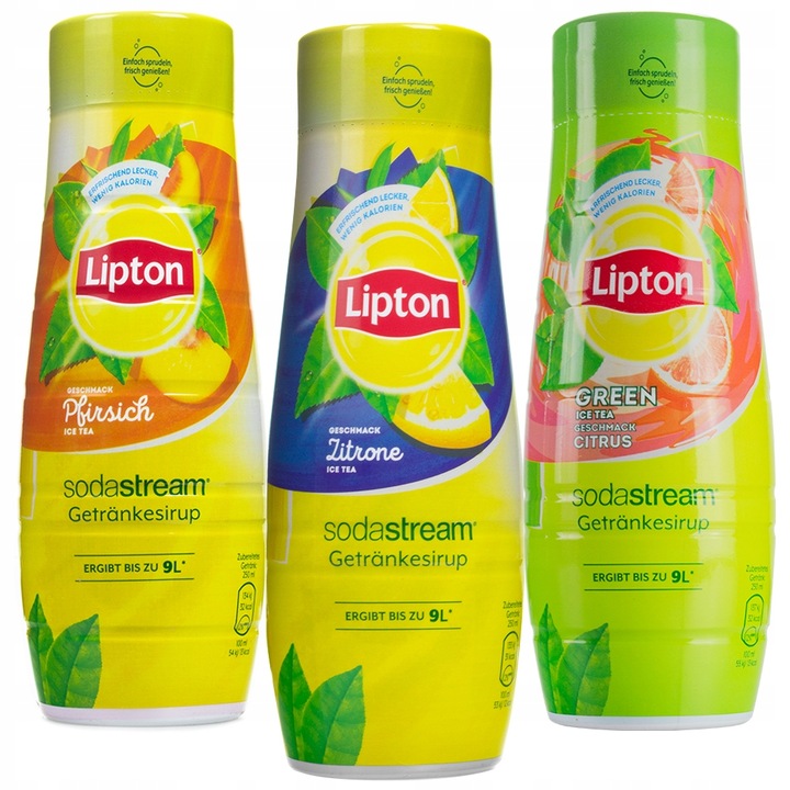 SodaStream szörpkészlet Lipton Ice Tea Zöld Citrus, Barack, Citrom 440 ml, 3 db